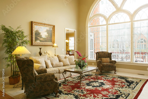 Photo: beautiful family room with arched window beautiful family room with arched window
