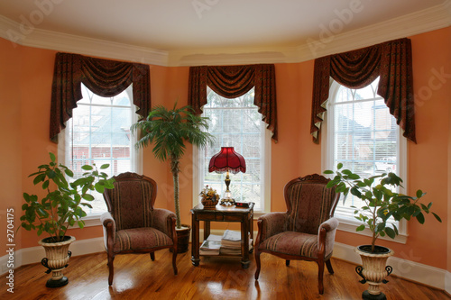Photo: living room with bay window living room with bay window