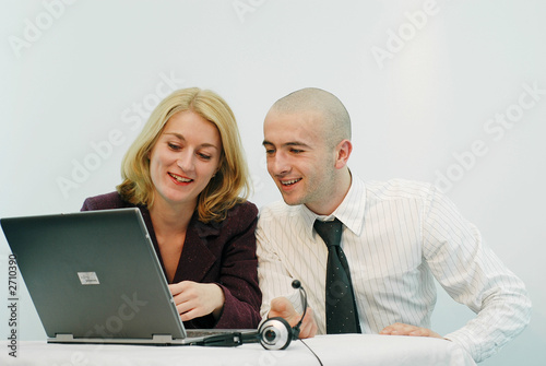 couple with notebook