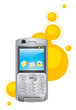 téléphone mobile sur fond blanc