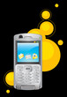 téléphone mobile sur fond noir