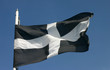 the cornish flag blowing in the wind