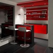 modern interior - red bar
