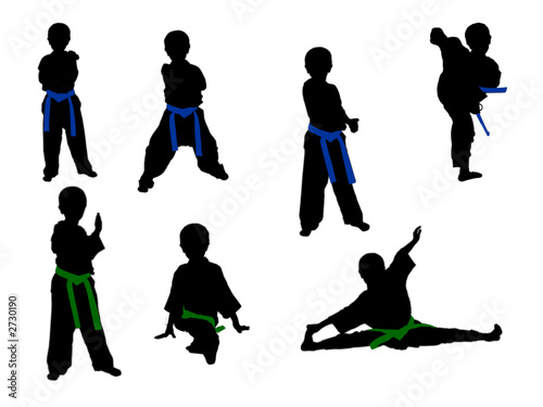 Illustration: taekwondo children in middle stage taekwondo children in middle stage