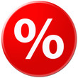 red icon with symbol of persent