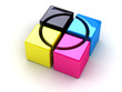 cmyk boxes with a cross cmyk boxes with a cross