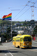 yellow tram car