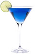 blue cocktail with lime