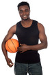 attractive young person with basketball ball