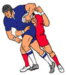 rugby 2 player carry tackle