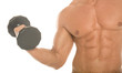 working out with dumbbell