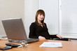 Photo: business woman in office business woman in office