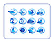 travel icon set - blue travel icon set - blue