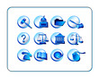 legal icon set - blue