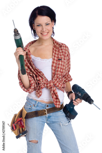 girl with drill - mädchen mit bohrmaschine