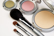 three makeup brushes and blush three makeup brushes and blush