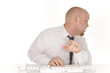 business man pointing at computer