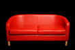Photo: retro red sofa on black retro red sofa on black