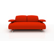 red modern sofa on white background  insulated 3d
