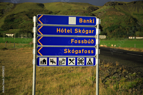 skogafoss signpost