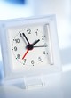 white alarm-clock macro 5