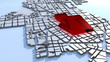 plan de ville maquette bloc rouge