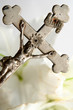 cross and easter lilies
