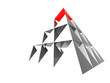 abstract pyramid with red top