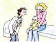 a mother with her baby at the doctor