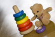 Foto: teddybär mit holzringen teddybär mit holzringen