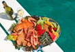 fruit and seafood platter with wine fruit and seafood platter with wine