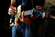 guitarist play rock guitar
