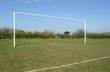 a british park football pitch goal posts.