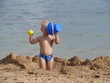 boy playing at beach
