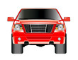 front view of a red truck front view of a red truck