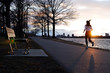 young woman running