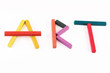 art spelled out by using color pastels