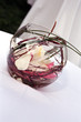 pink and white flower bowl wedding table decoratio