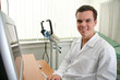 doctor with computer