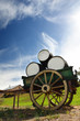 old cart with wine barrels