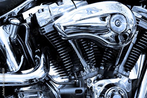 gros plan du moteur d'une moto de légende