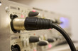 microphone lead plugged into equipment microphone lead plugged into equipment