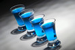 Photo: four blue drink in 4 glasses four blue drink in 4 glasses