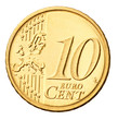 euro coin isolated on white