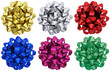 metallic gift bows x 6