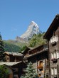 matterhorn with zermatt chalets