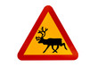 warning sign for reindeers