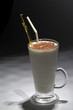 Photo: white drink witch chocolate. white drink witch chocolate.