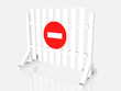 traffic fence with sign stop