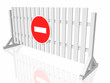 traffic fence with sign stop